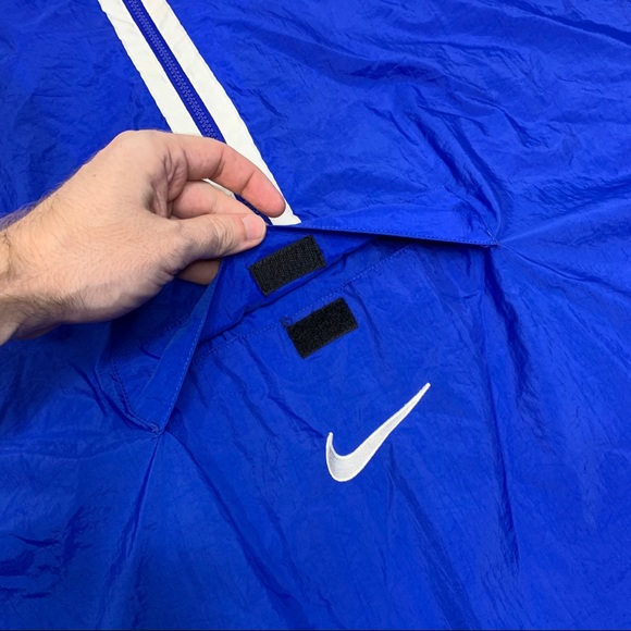 Vintage Nike Windbreaker Mens XL 1/2 zip Blue - Picture 4 of 12